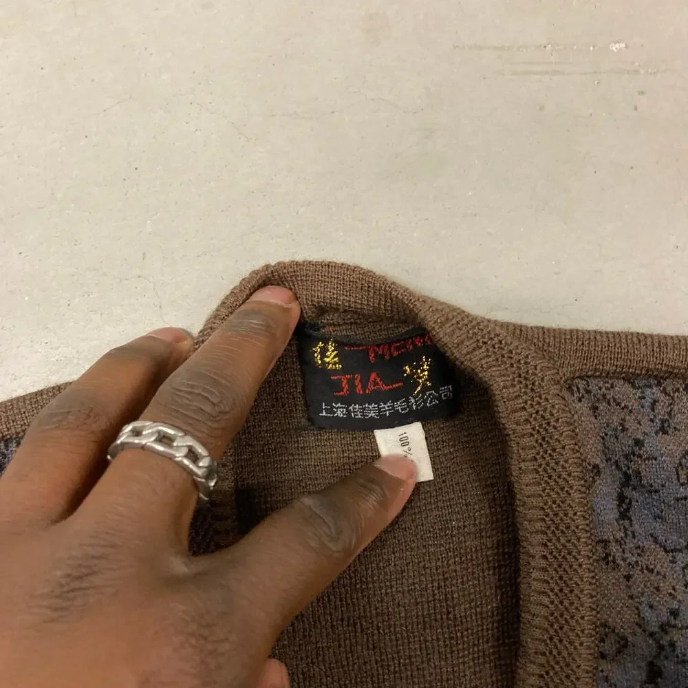 vintage y2k Japanese patterned sweater